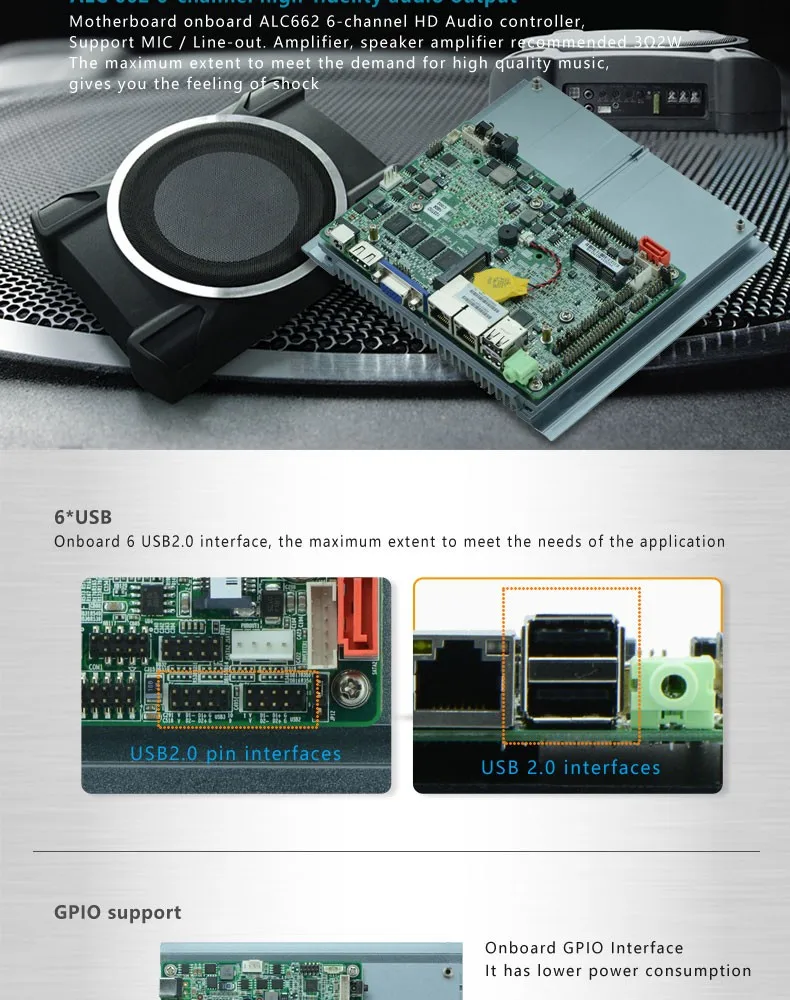 Промышленная материнская плата 1037U 2 * VGA/LVDS 2 * Gigabit ITX материнская плата с 10COM