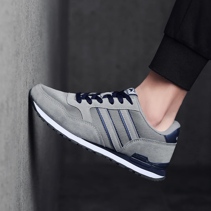 LeFoche 2019 Men's Leather Running Shoes Breathable Sneakers Men Outdoor Sport Shoes For Male Zapatillas Runners Shoes