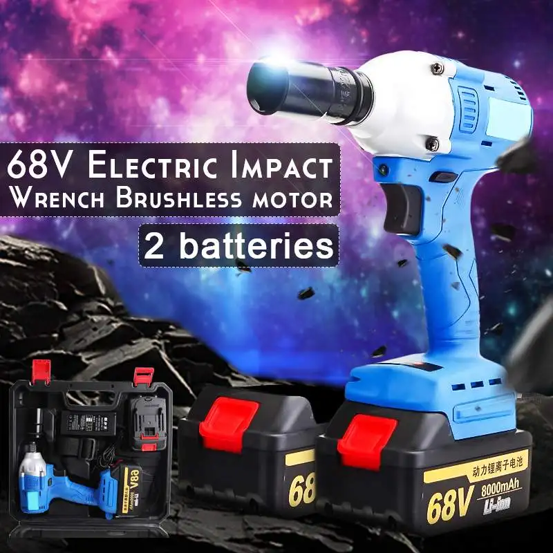 

68V Impact Wrench Brushless Cordless Electric Wrench Power Tool 320N.m Max. Torque Rechargeable Extra Battery Avaliable