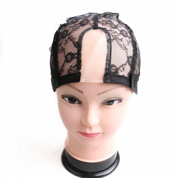 HARMONY Free shipping 10 pieces Black lace net U part wig caps adjustable mesh wig cap for making wigs 2