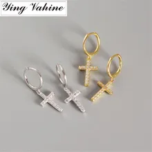 Ying vahine, Новое поступление, изысканные маленькие серьги, 925 пробы, серебро, циркон, крест, подвеска, серьги-гвоздики для женщин