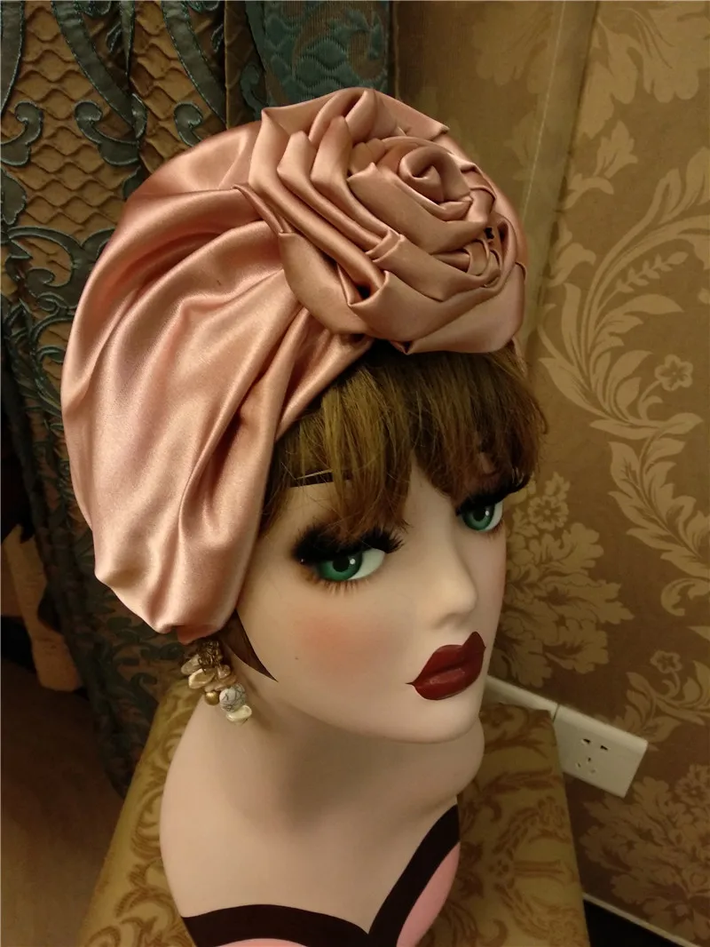 Women Hair Accessory Emerald Lustre Imitated Silk Turbano Ladies Elegant Hair Accessories Fashion Solid Flower Headband 2018 New