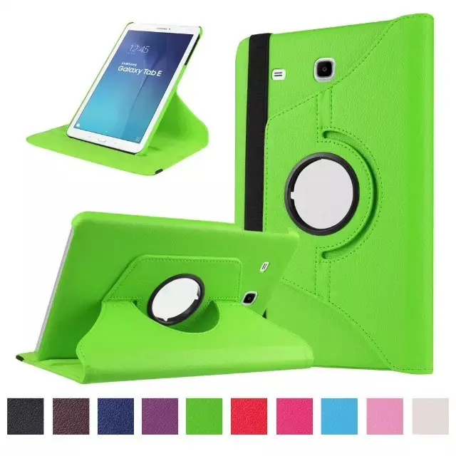

Luxury 360 Degree Rotating Lichee PU leather Flip Stand Case for Samsung Galaxy Tab E 9.6 SM-T560 Coque Funda Cover 10 Colors
