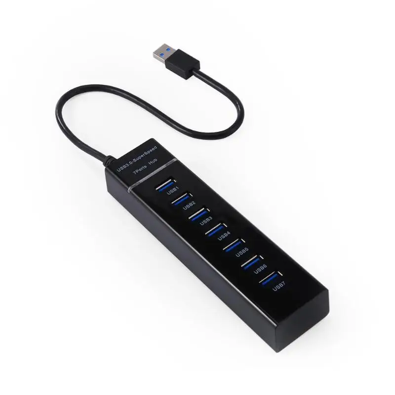 7 Порты и разъёмы USB 3,0 концентратор разветвитель супер Скорость 5 Гбит/с USB 3,0 расширитель для портативных ПК Windows XP/Vista/7/8, так и для MAC новое поступление