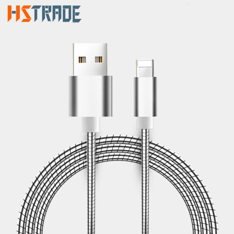 USB Data Cable Wire Metal Braided Wire Metal Plug Micro USB Cable for