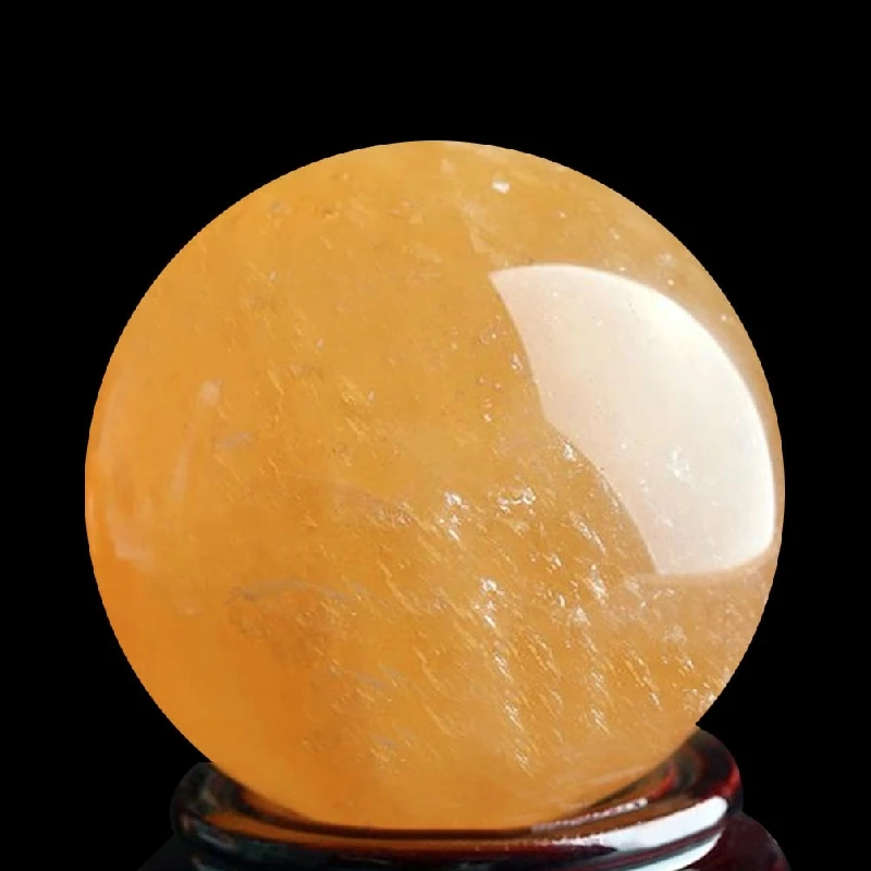 40mm Yellow Natural Stones Feng Shui Crystal Ball