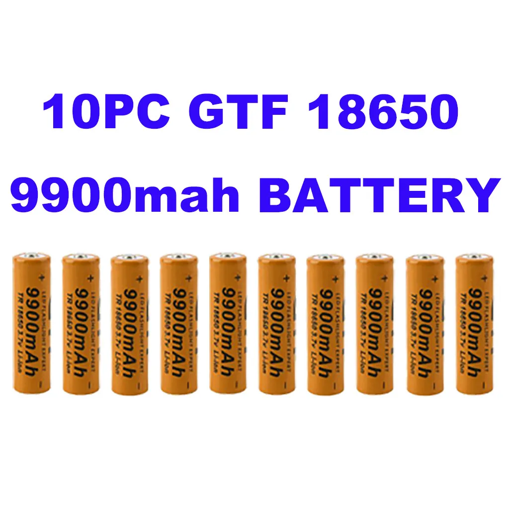 

10Pack GTF 18650 9900mAh Rechargeable lithium battery for Flashlight Torch 701