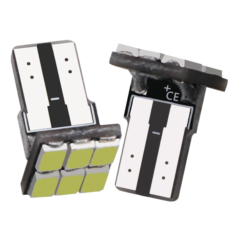 1X T10 W5W 6SMD Автомобильный Клин Белый светодиодный DC 12V Canbus без ошибок декодер внешние автомобильные огни номерной знак лампа угловая лампа аварийная