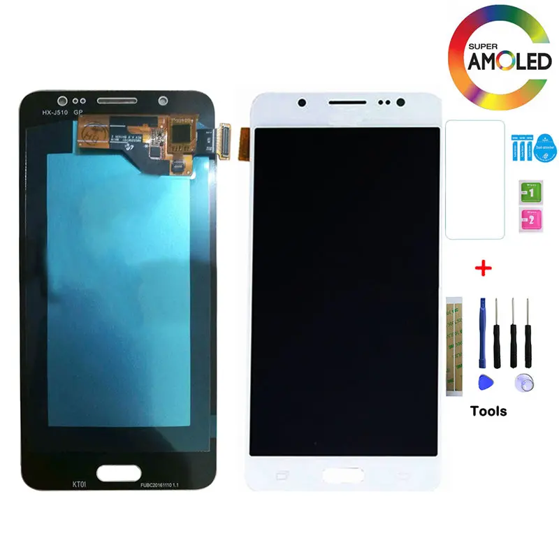 5,2 ''Супер AMOLED lcd для Samsung Galaxy J5 j510 J510F J510FN J510G J510Y J510M/DS сенсорный экран OLED lcd дисплей - Цвет: Белый