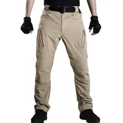 Для мужчин легкие тактические стрейч сетки брюки открытый спортивной подготовки Пеший Туризм хлопковые дышащие военный спецназ карман