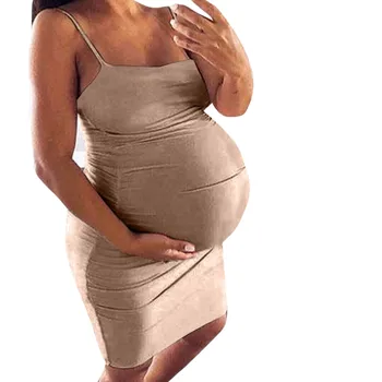 

Women Pregnant Maternity Dress Solid Sleeveless Maternity Props Bodycon Casual Mini Dresses Vestido Embarazada Pregnancy Dress