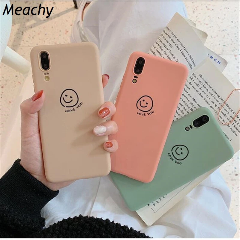 Meachy Smile Emoji Cute Phone Case For Huawei P20 P30 Pro P10 Mate 20