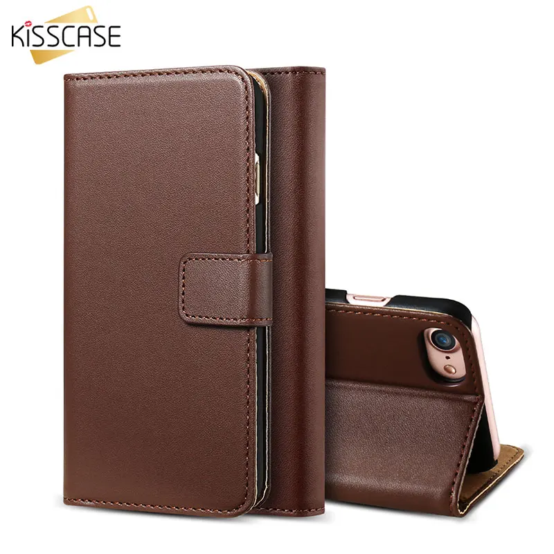KISSCASE Ретро слой кожаный флип бумажник чехол для iPhone X 8 7 6 s 5 S E Coque Магнитный