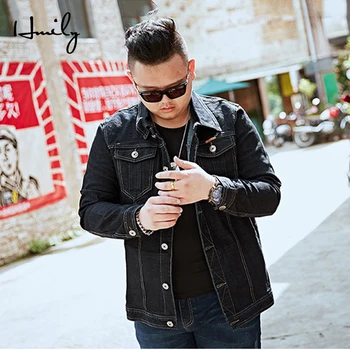 

HMILY Men Jean Jackets Clothing Denim Jacket Fashion Man Jeans Jacket Autumn Spring Outwear Male Cowboy Plus Size M-8XL