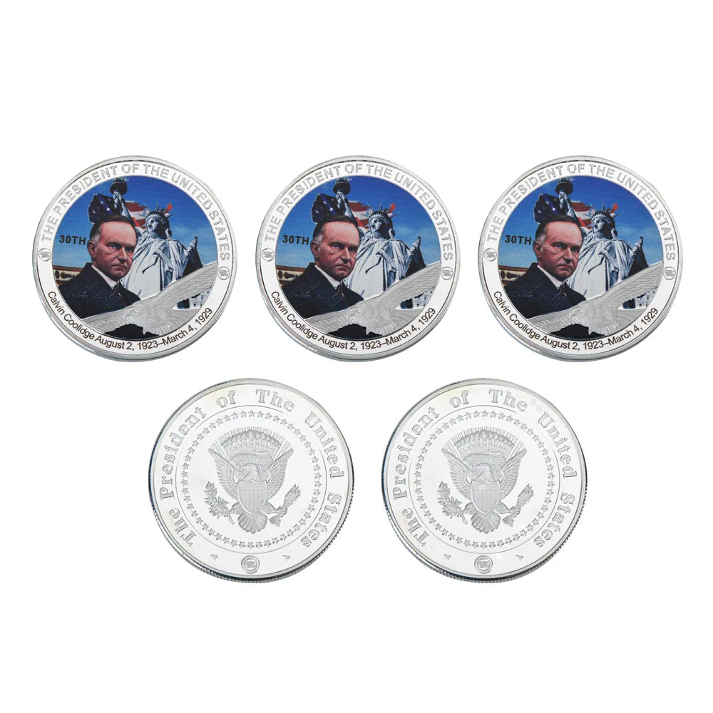 WR 30th президент США Посеребренная монета для домашнего декора 5 шт. Calvin Coolidge 999