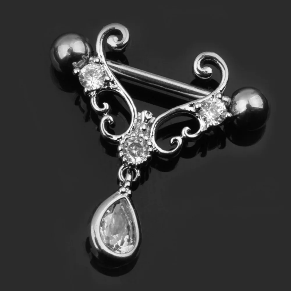 1 pc Europe and America Surgical Stainless Steel Ziron Nipple Piercing