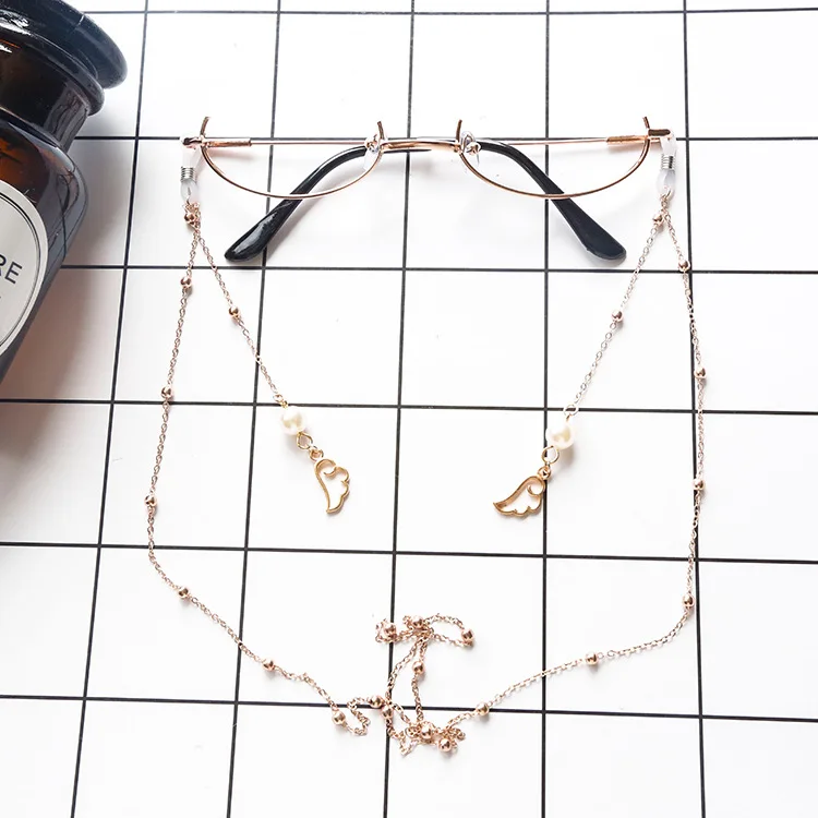 

With chain glasses, anime around, half frame, lens with chain glasses