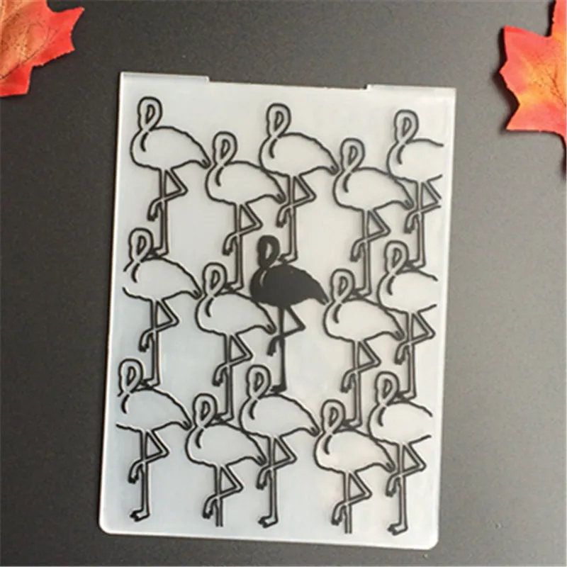 

Mold Folding Transparent Flamingo Cards Embossing Folder Scrapbook DIY Craft