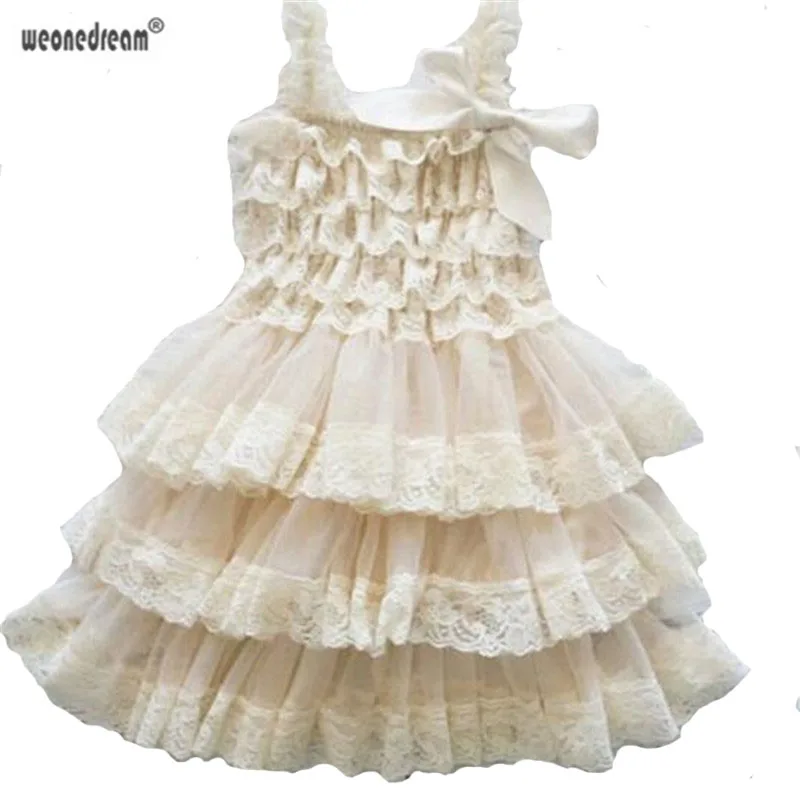 

WEONEDREAM Summer Style Baby Girl Dress Children's Harness Dress Ruffle Lace Flowers Vest Dresses For Girls Kids Clothing