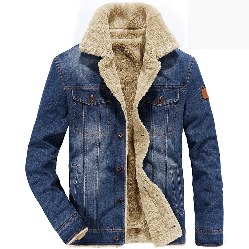 Winter Jacket Men Denim Jacket Coat Male Mens Outwear Thick Warm Fleece ...