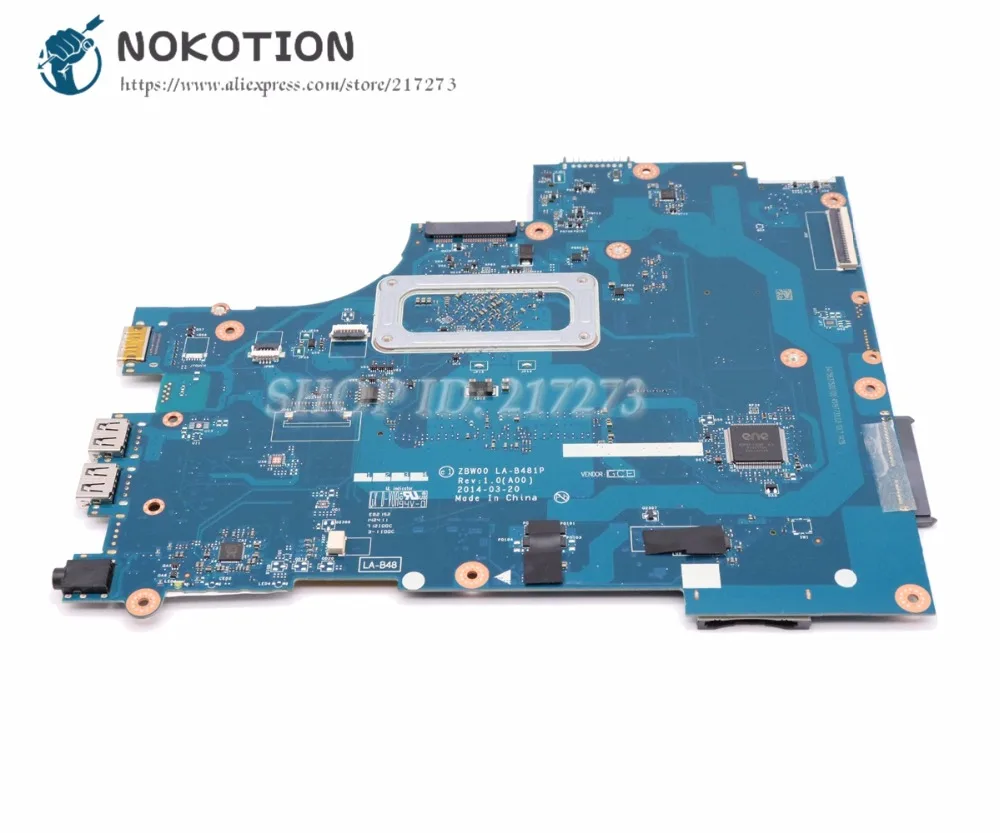 NOKOTION новая материнская плата для ноутбука Dell inspiron 15 3531 CN-0Y3PXH 0Y3PXH ZBW00 LA-B481P основная плата N3530 процессор на плате DDR3