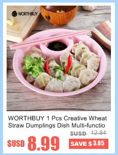 WORTHBUY 1 Pcs Creative Wheat Straw Dumplings Dish Multi-function Dumplings Plate Sauce Snack Dish Fruits Food Container