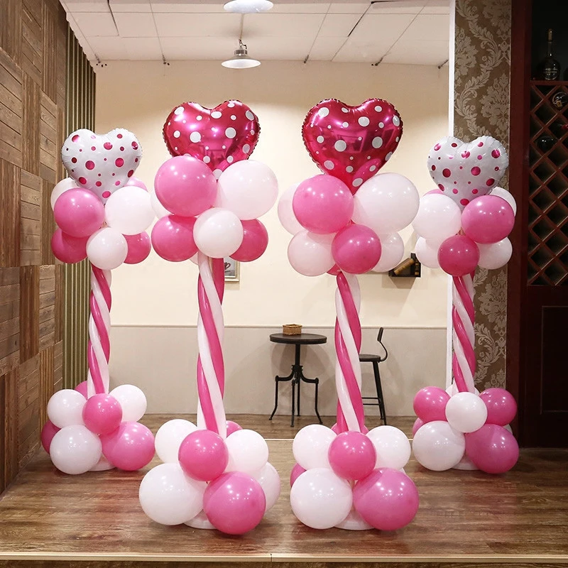 

Birthday Balloon Pillar Kit Plastic Arch Balloon Stand with Base and Rod Birthday Latex Party Balloon Wedding Holder Supplies