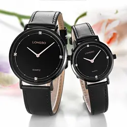 LONGBO 2019 для женщин's часы любителей кварцевые простой мужчин женщин Wristwach кожаный ремешок водонепроница