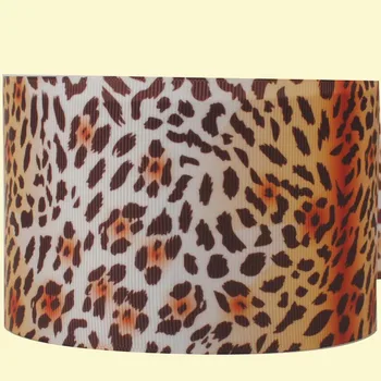 

3" inch 75 mm 7.5cm brown leopard pattern free shipping printed grosgrain ribbons for gift decoration