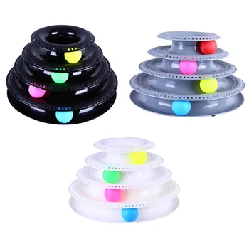 

Funny Cat Pet Toy Cat Toys Intelligence Triple Play Disc Cat Toy Balls Cat Crazy Ball Disk Interactive Training Scratch Toys