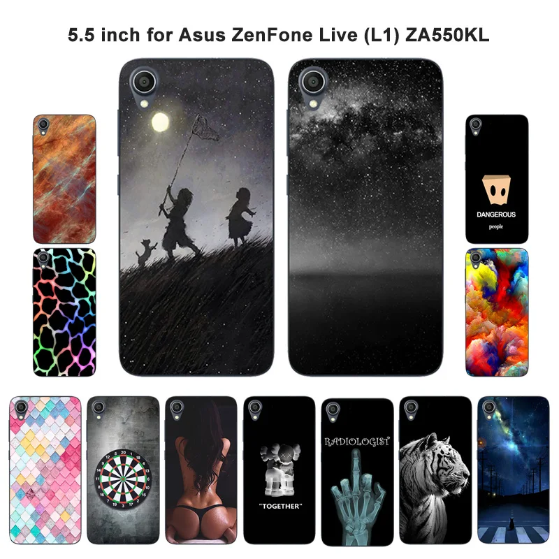 

Case For Asus ZenFone Live (L1) ZA550KL Luxury Soft TPU Cases Color Mesh Printed Back Cover for ASUS ZA550KL Silicone Fundas