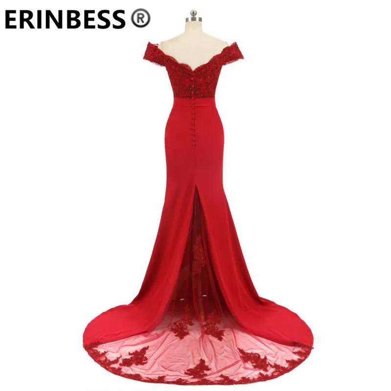 ERINBESS Robe De Soiree Mermaid Navy Blue Long Prom Dresses Party Elegant Vestido De Festa Long Evening Gown 2019
