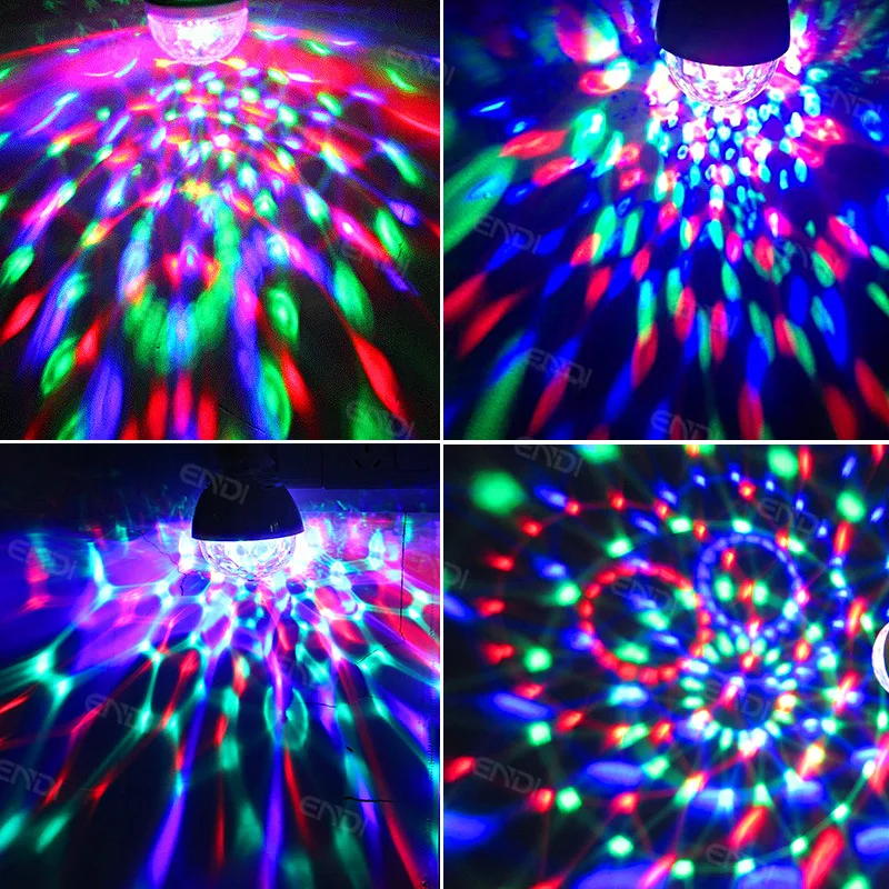 E27 3 Вт AC85 260 в цвет Автоматическое вращение RGB светодиодные лампы сценическая