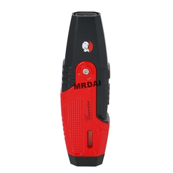 

GUEVARA Windproof Gas Lighter 2 Torch Cigar Lighter Jet Blue Flame Refillable Metal Lighter Smokeless Cigarette Lighter