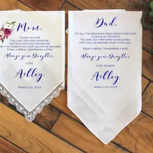 Набор из 2шт индивидуализированный свадебный подарок для родителей носовой платок для мамы и папы, подарочный набор, спасибо подарок, персональный подарок с фото