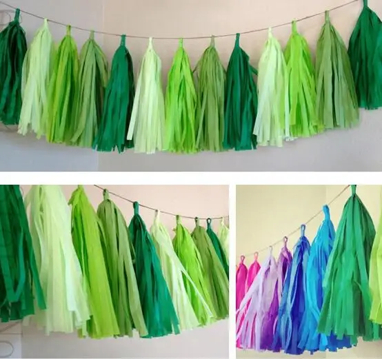 5pcs paper fringe curtain Wedding Decoration Tissue Paper Tassels