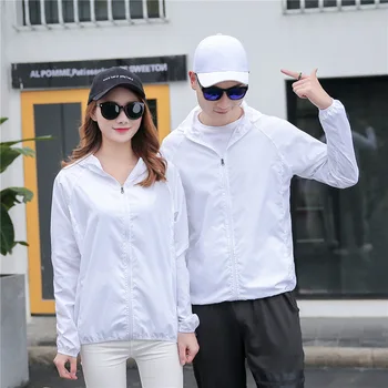 

LILL |2018 Summer Men Casual Jackets Hooded Long Sleeve Women Fashion Jackets Anti-UV Thin Windproof Couple Trench Coats XAA032
