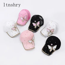 Летняя женская кепка, сетчатые бейсболки, снепбэк, жемчужное животное, аниме, милая бабочка, вышивка для женщин, для улицы, регулируемая, Gorra