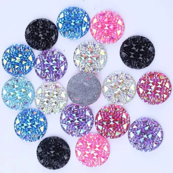 

Taidian Neon Pink AB Flat Back Resin Rhinestones Sew on Cabochon 20mm Round Shape 28pcs/lot