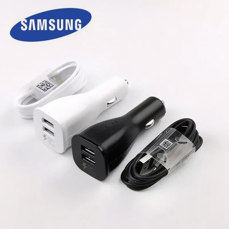 Original Dual Usb Samsung Galaxy Car Charger Adaptive Fast Charge s8 s9 plus note 8 9 a5 2017 Mobile Phone