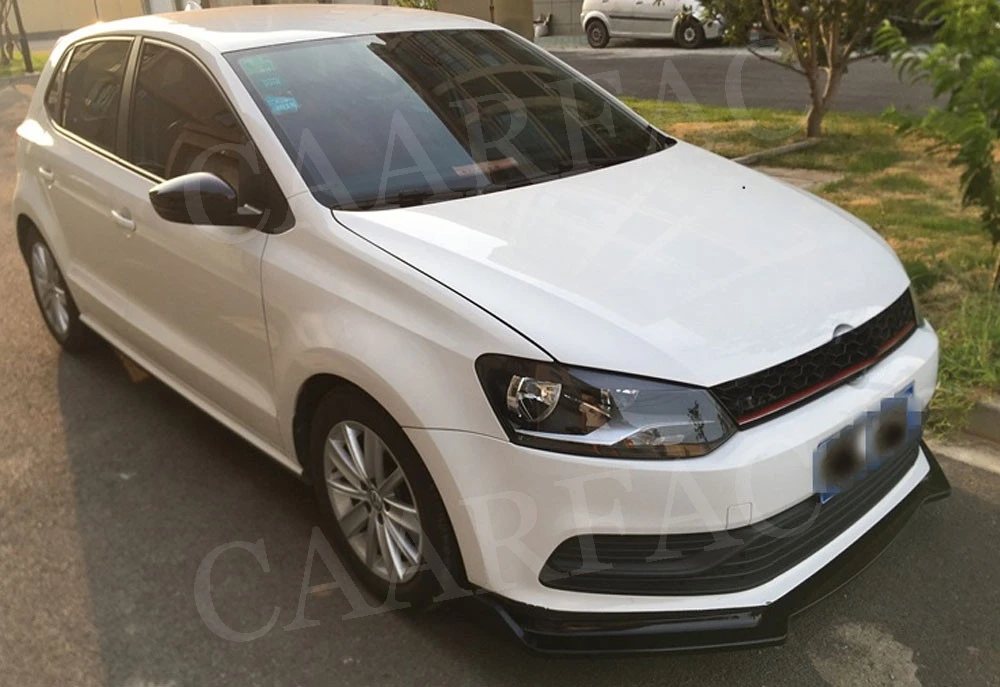 ABS передний бампер спойлер сплиттеры для Volkswagen VW Polo- 3 шт. подбородок анти-ударная Лопата защита