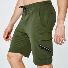 Мужские Шорты повседневные летние новые с эластичной талией однотонные камуфляжные шорты мужские до колена Бермуды короткие брюки дышащие карманы