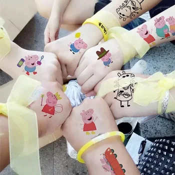 

15Pcs/set Peppa pig George Tattoo Sticker Children Cartoon Sticker Creative Fashion Tattoo Sticker Green Waterproof Sticker