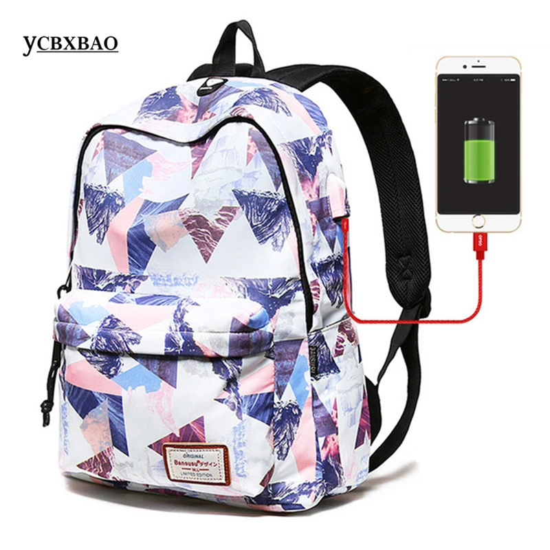 

Women External USB Charge Backpack Girls 15.6" Laptop Backpack School Computer Bag Waterproof Travel Backpack for teens Girls