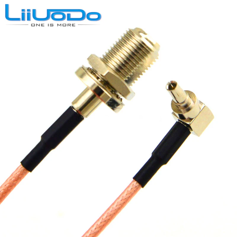 2 шт. RF разъем F К CRC9 кабель гнездовой правый угол RG316 RG174 Pigtail 15 см|connector f|connector 2connector