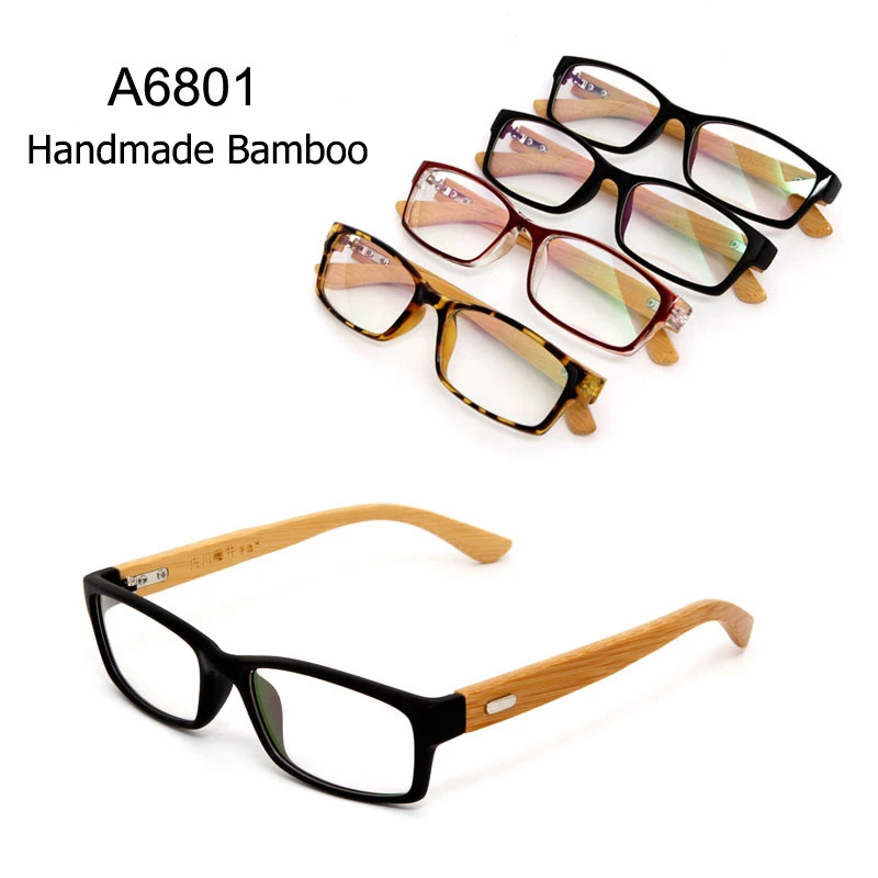

JackJad Fashion Vintage Wooden Wood Handmade Bamboo Leg Plain Glasses Brand Design Eyewear Frame Glasses Frame Oculos De Grau