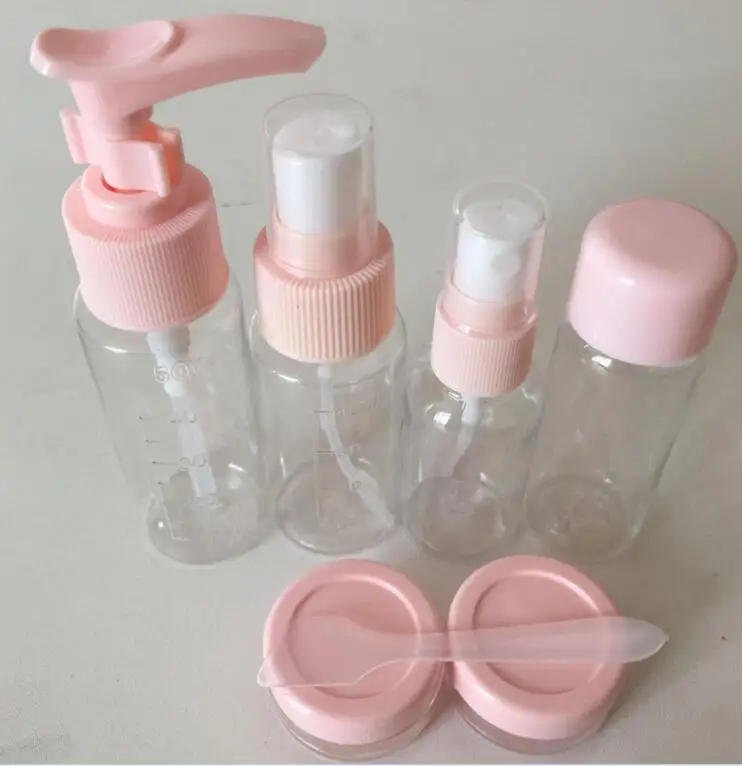 Домашняя портативная дорожная бутылочки для упаковки косметики, 7 шт./набор, пустая бутылка с пульверизатором для путешествий, прозрачный пластиковый парфюм H571 - Цвет: H571 Pink