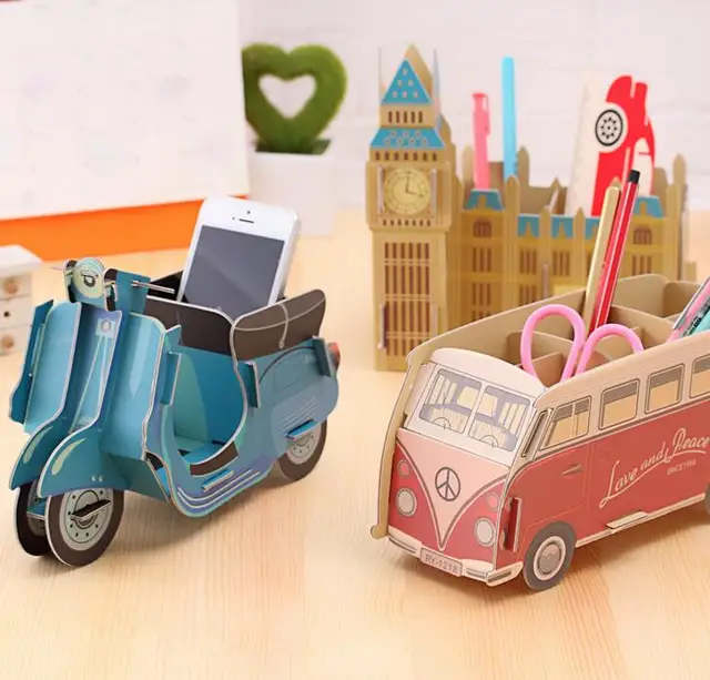 Creative Diy Paper Desktop Storage Box Cute Office Stationery Creative Diy Paper Desktop Storage Box Cute Office Stationery Holders Pen Cases Pencil Rack Desk