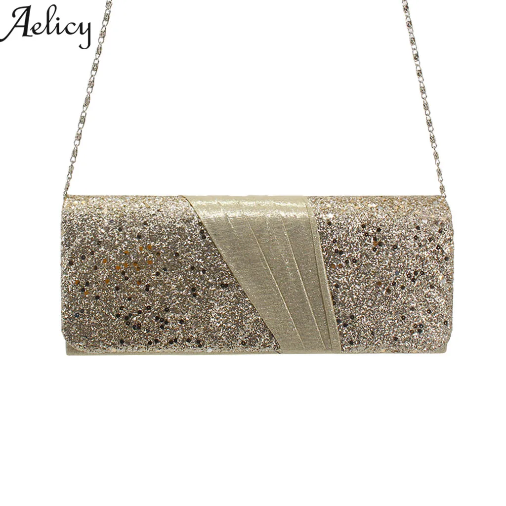 

Aelicy Women Messenger Bag @ Ruched Cocktail Party Ladies Shoulder Bags leather Chain luxury handbag women bag designer 2019 HOT