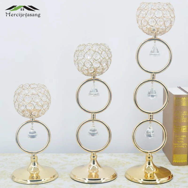 

10Pcs/Lot Table Candle Holder Plating Crystal Candlestick Geometric Romantic Candle Holders for Wedding/Dinner Decoration GZT094